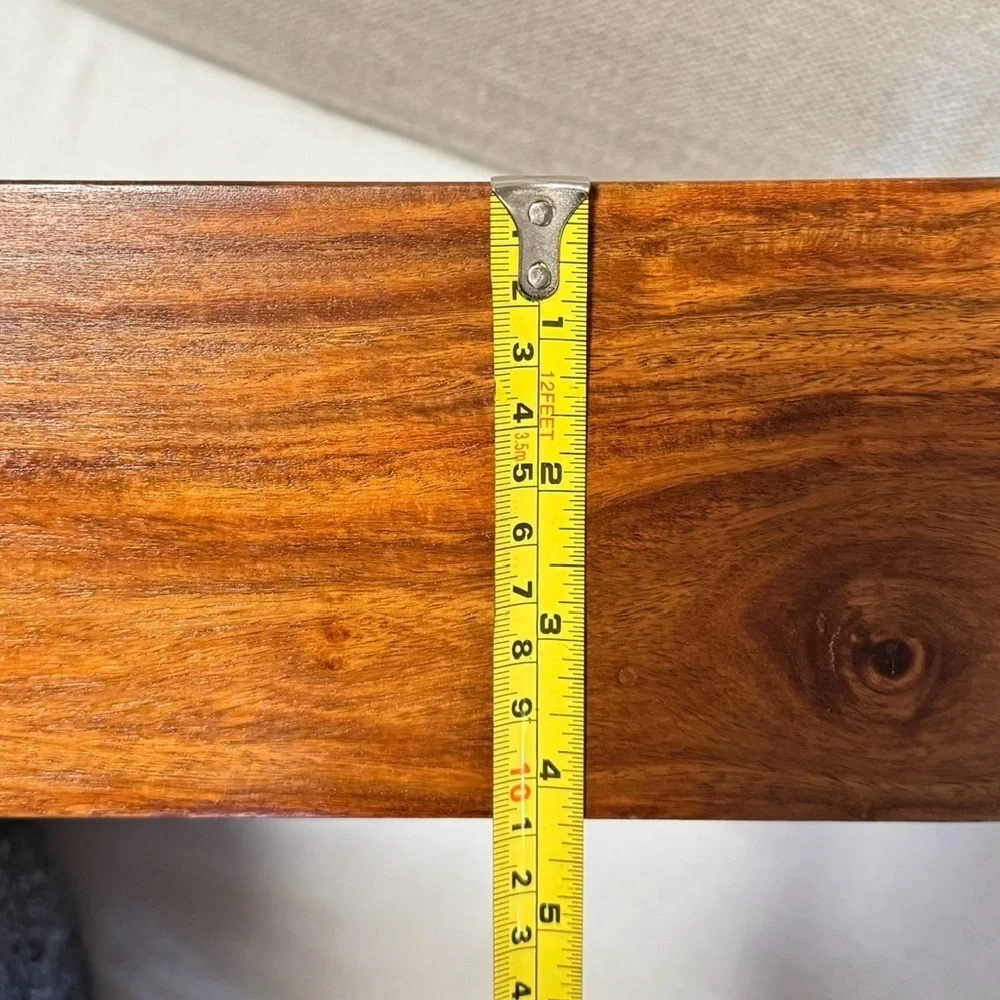 Large Rectangular Wood Tray with Metal Handles